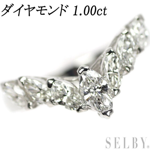 Pt900 ダイヤモンド リング 1.00ct V字