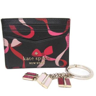 ケイトスペードニューヨーク(kate spade new york)の【新品】ケイトスペード カードケース&キーリング チャーム  K4812 001(名刺入れ/定期入れ)