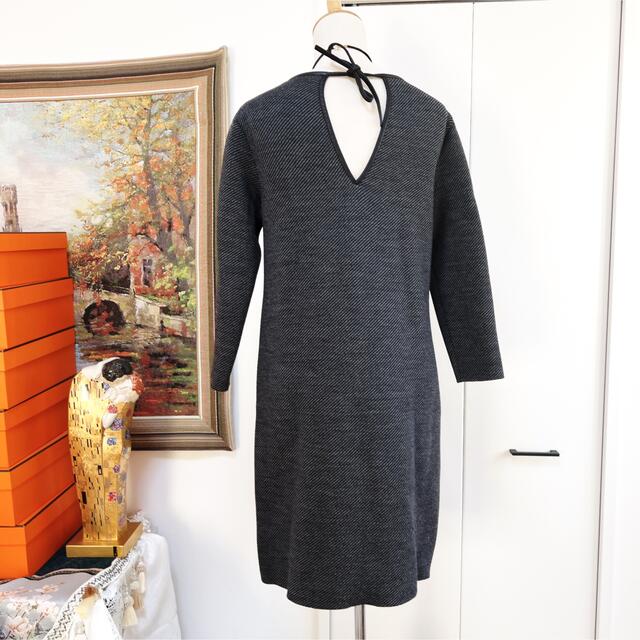 極美品 Christian Dior ディオール ニット レザー ワンピース