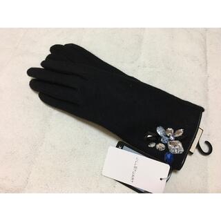 ジルスチュアート(JILLSTUART)の190新品JILLSTUARTラインストーン付きカシミヤ手袋スマートホン対応(手袋)