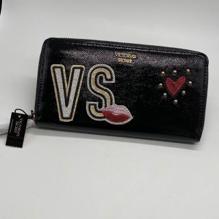 ヴィクトリアズシークレット(Victoria's Secret)のタグ付き　ヴィクトリアシークレット　長財布　ブラック　VS 　ハート(財布)