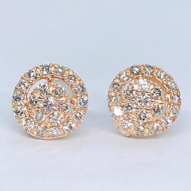 計0.52ct サークル パヴェ ダイヤモンドピアス K18 0.26ct×2-