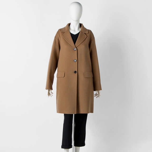 S MAX MARA PRIAMO ピュア ダブルフェイス ステンカラーコート