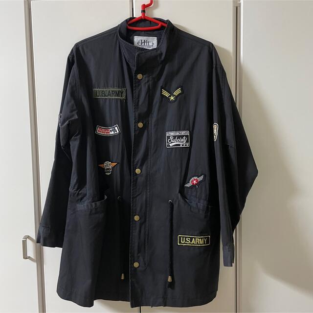 韓国　ワッペンジャンパー　ミリタリージャケット　ブラック　黒