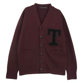 テンダーロイン(TENDERLOIN)のTENDERLOIN テンダーロイン T-VIRCITY CARDIGAN ウール ニット レタード カーディガン パープル系 L【中古】(カーディガン)