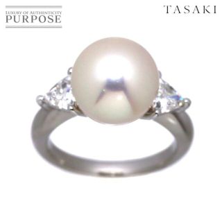 タサキ(TASAKI)のタサキ TASAKI 7号 リング 白蝶真珠 10.2mm ダイヤ 0.45ct Pt プラチナ パール 指輪 田崎真珠(リング(指輪))