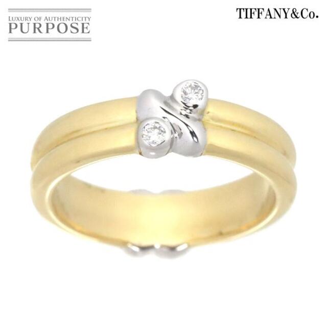 Tiffany & Co. - ティファニー TIFFANY&Co. シグネチャー 12号 リング ダイヤ 2P K18 YG WG イエロー ホワイトゴールド 750 指輪