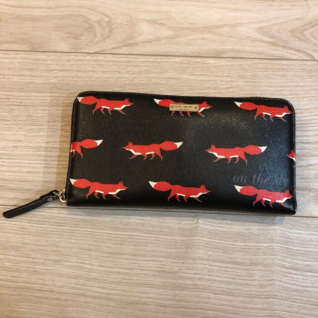 パネル ✨美品✨ kate spade new york 長財布 ブラック 赤狐 | alamiah