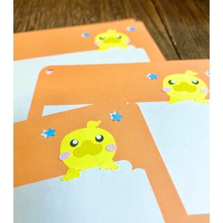 ✄ハンドメイド✄ あひる メッセージカード ❦ 星 ３枚❦(カード/レター/ラッピング)