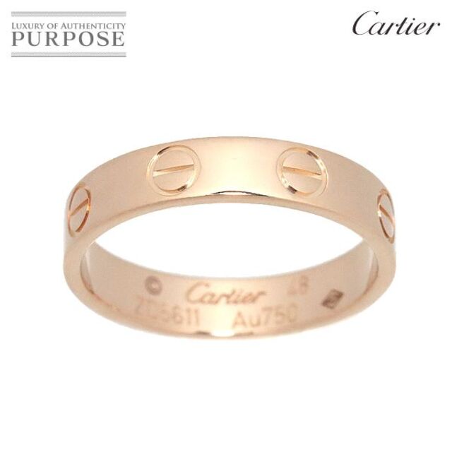 【国際ブランド】 Cartier 指輪 750 ピンクゴールド PG K18 リング #48 ミニラブ Cartier カルティエ - リング(指輪)