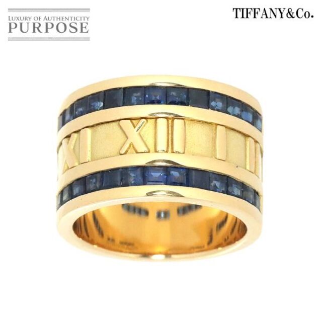 Tiffany & Co. - ティファニー TIFFANY&Co. アトラス 8号 ワイド リング サファイヤ K18 YG イエローゴールド 750 指輪
