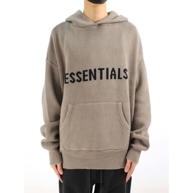 FEAR OF GOD - ESSENTIALS Knit Hoodie Taupe L 2020AWの通販 by ...