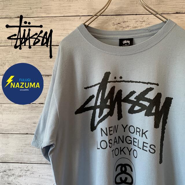 STUSSY ステューシー Tシャツ ワールドツアー グレー