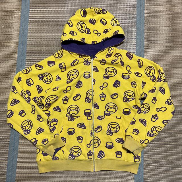 豪奢な APE BAPE KAWS BABY MILO リバーシブル　パーカー　s