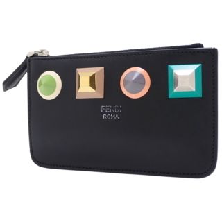 フェンディ(FENDI)のフェンディ小銭入れ・コインケース マルチスタッズ キーケース レザー ブラック黒 マルチカラー 40802033956(コインケース)