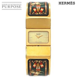 HERMESエルメスクォーツヴィンテージアナログ腕時計レッドネイビーレザーベルト