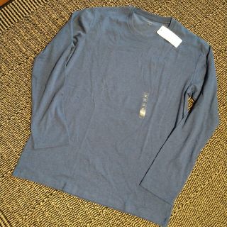 ユニクロ(UNIQLO)の新品タグ付き　ソフトタッチ　クルーネックＴ　Blue(Tシャツ/カットソー(七分/長袖))