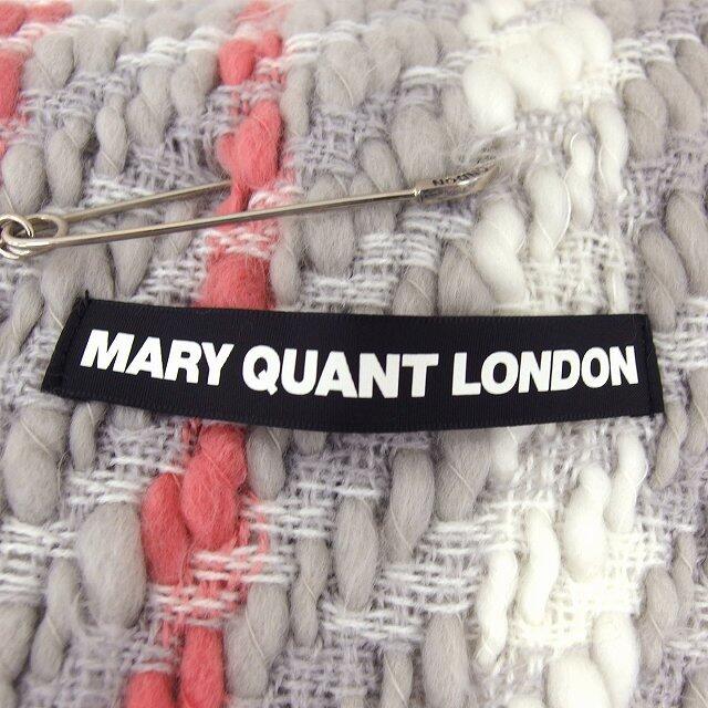 MARY QUANT(マリークワント)のマリークワント  ロンドン  ストール ニット ローゲージ フリンジ ロゴ 柄 レディースのファッション小物(ストール/パシュミナ)の商品写真