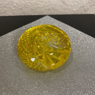 薩摩切子 黄色ペーパーウェイト 薩摩の雫