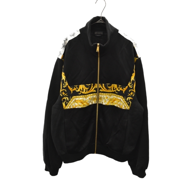 VERSACE(ヴェルサーチ)のVERSACE ヴェルサーチ バロックロゴ ボンバージャケット A232536 ジップアップジャケット ブラック メンズのジャケット/アウター(フライトジャケット)の商品写真