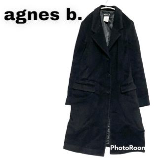 アニエスベー(agnes b.)のアニエスベー★超高級 アンゴラ混ウール ロングコート チェスターコート 日本製(ロングコート)