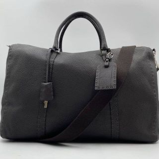 フェンディ(FENDI)の【激レア・極美品】FENDI セレリア 2way ボストンバッグ レザー 黒(ボストンバッグ)