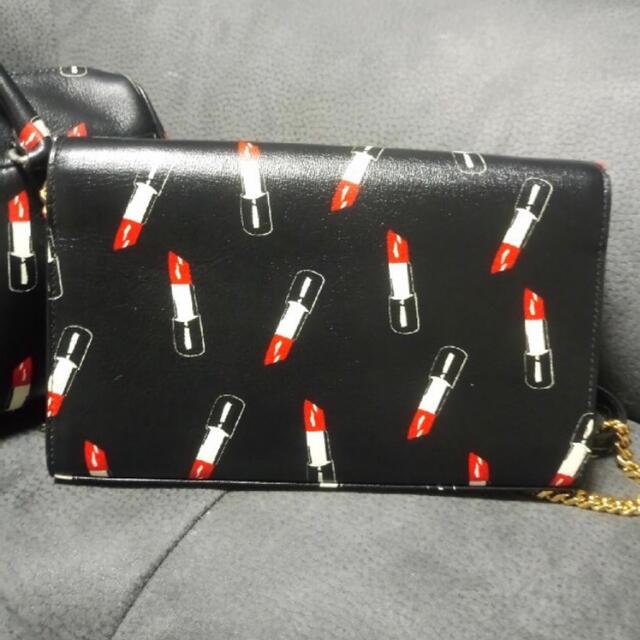 Saint Laurent - サンローラン☆リップ口紅柄チェーンウォレット
