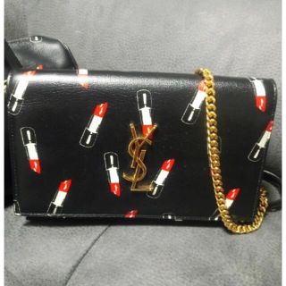 サンローラン(Saint Laurent)のサンローラン★リップ口紅柄チェーンウォレット　バッグ(ショルダーバッグ)