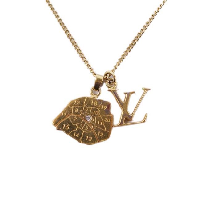LOUIS VUITTON - ルイヴィトン ネックレス コリエ マップ LVロゴ