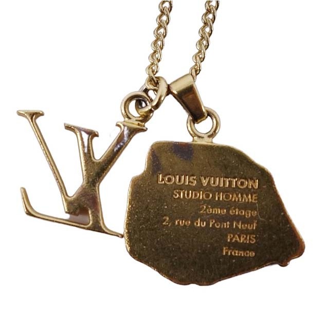 LOUIS VUITTON - ルイヴィトン ネックレス コリエ マップ LVロゴ
