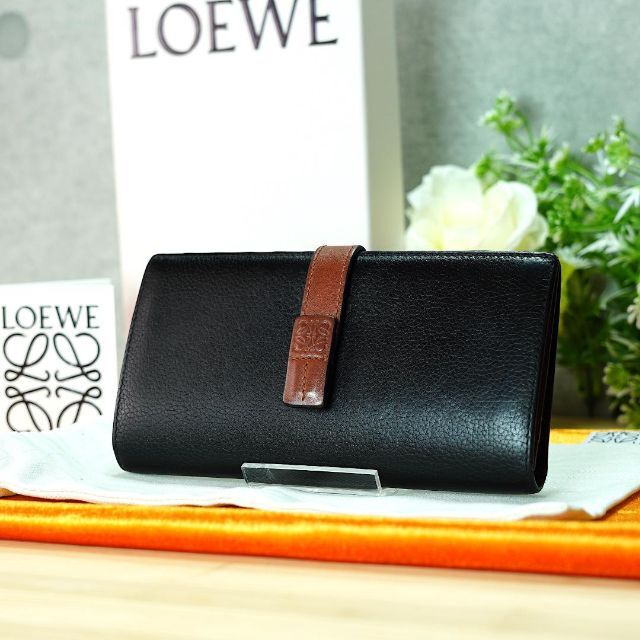 レザー】 美品 ロエベ LOEWE バーティカルウォレット ラージ 二つ折り