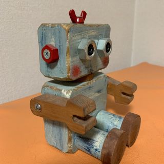 木製　ロボット　ハンドメイド(置物)