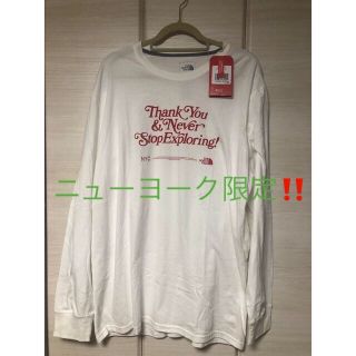 ザノースフェイス(THE NORTH FACE)のレアデザイン　ノースフェイス Thank You ロゴ長袖Tシャツ ホワイトXL(Tシャツ/カットソー(七分/長袖))