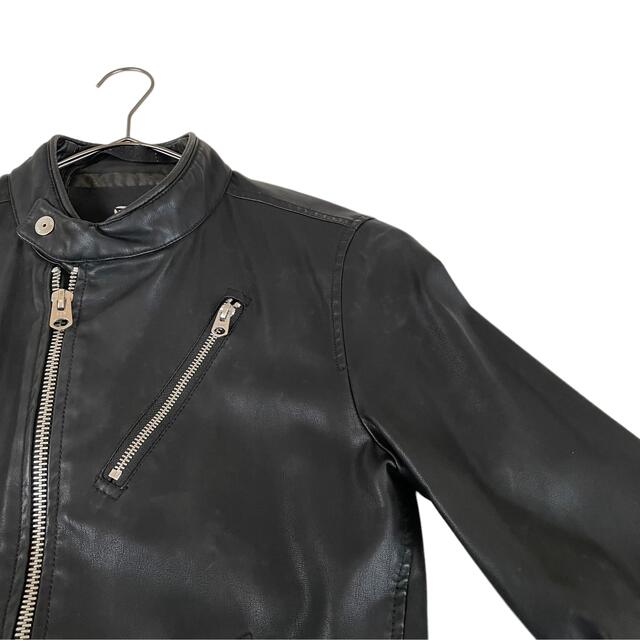 G-STAR RAW(ジースター)のXXS G-STAR RAW ライダースジャケット 革ジャン 細身 立体縫製 黒 メンズのジャケット/アウター(レザージャケット)の商品写真