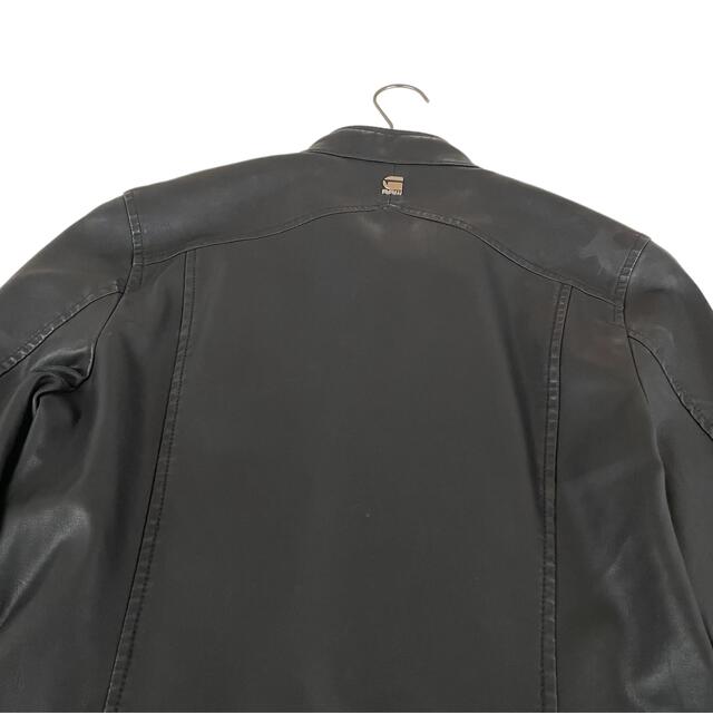 G-STAR RAW(ジースター)のXXS G-STAR RAW ライダースジャケット 革ジャン 細身 立体縫製 黒 メンズのジャケット/アウター(レザージャケット)の商品写真