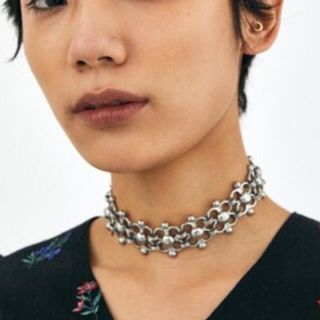 マウジー(moussy)の即日発送　moussy RING CHAIN チョーカー　シルバー(ネックレス)