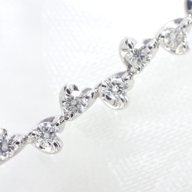 4℃(ヨンドシー)の4℃ ヨンドシー K18WG ダイヤモンド ハート ライン ネックレス レディースのアクセサリー(ネックレス)の商品写真