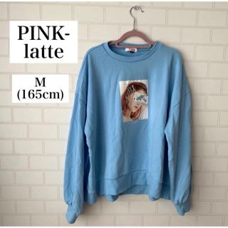 ピンクラテ(PINK-latte)のPINK-latteピンクラテ トレーナー ブルー 青 Mサイズ 165cm(Tシャツ/カットソー)