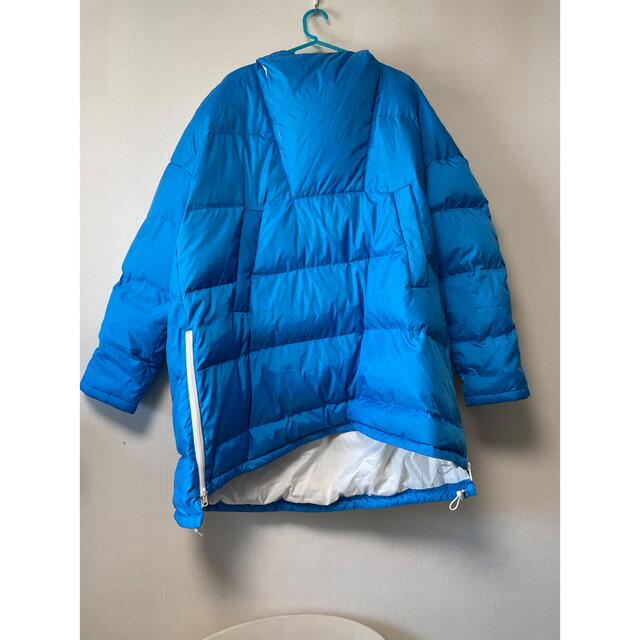 美品】nagonstans ハイカウントタフタ ダウンパーカー ブルー 美品】nagonstans ハイカウントタフタ ダウンパーカー ブルー
