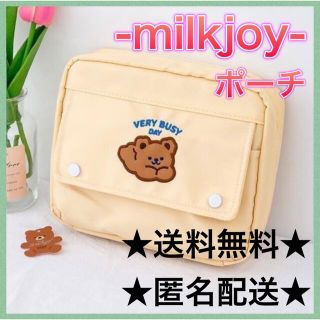 milkjoy マルチケース ポーチ パステル　母子手帳ケース　化粧ポーチ　クマ(母子手帳ケース)