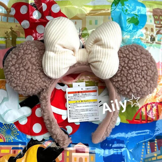 Disney(ディズニー)の新作♡ ボア　カチューシャ　ミニー　ブラウン　もこもこ　ディズニーリゾート レディースのヘアアクセサリー(カチューシャ)の商品写真