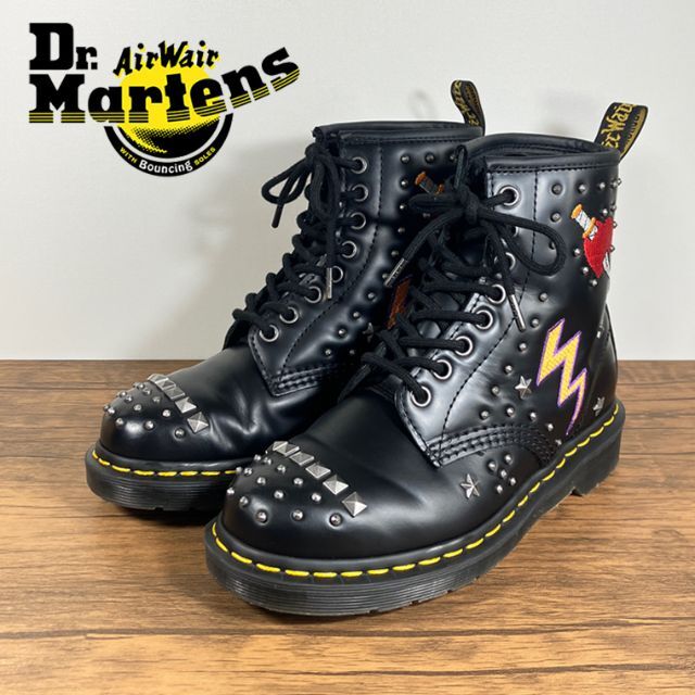 希少 Dr.Martens マーチン スタッズ 星 刺繍 スカル ブーツ