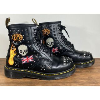 【限定モデル】Dr.Martens 花柄　刺繍　レザー　スカル　髑髏