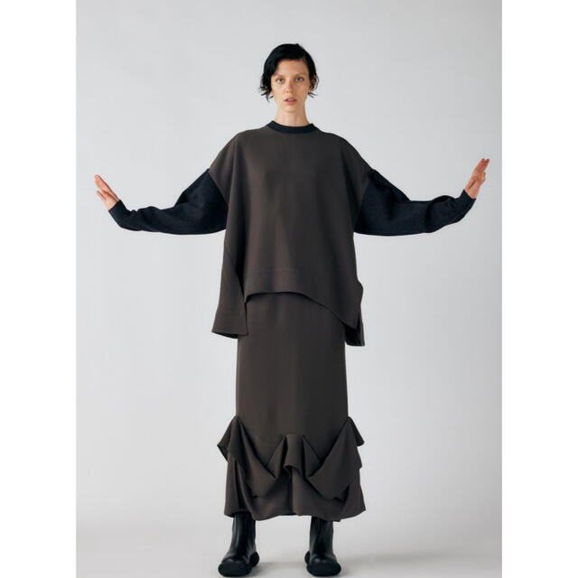 ENFOLD今期完売CURVE-HEM KNIT SLEEVE PULLOVER harshitaapptech.com