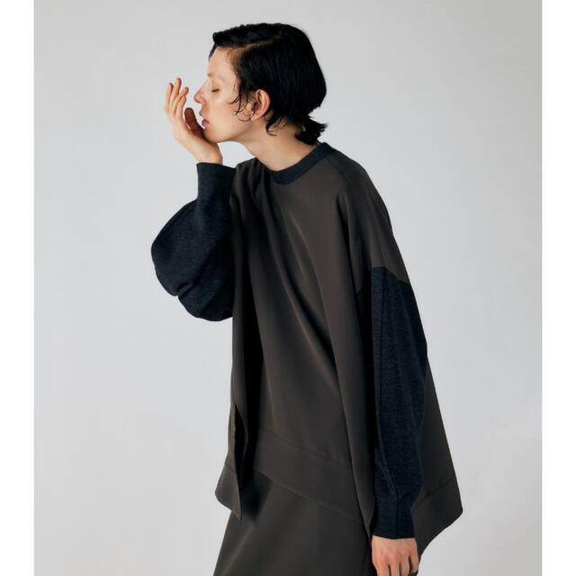 ENFOLD今期完売CURVE-HEM KNIT SLEEVE PULLOVER