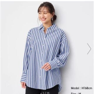 GU - GU⭐️ストライプオーバーサイズシャツ⭐️XL⭐️の通販 by