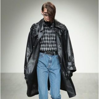 ジョンローレンスサリバン(JOHN LAWRENCE SULLIVAN)の【超美品】John lawrence sullivan 18aw レザーコート(ステンカラーコート)