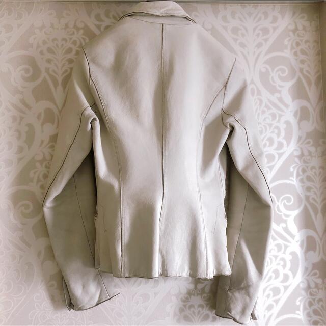 LE CIEL BLEU(ルシェルブルー)のルシェルブルー　レザージャケット　ホワイト　ユニクロ　ザラ レディースのジャケット/アウター(ライダースジャケット)の商品写真