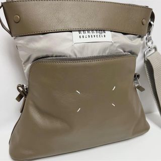 新品 メゾンマルジェラ 5ac ショルダー バッグ レザー ロゴ SAC 黒28cm幅