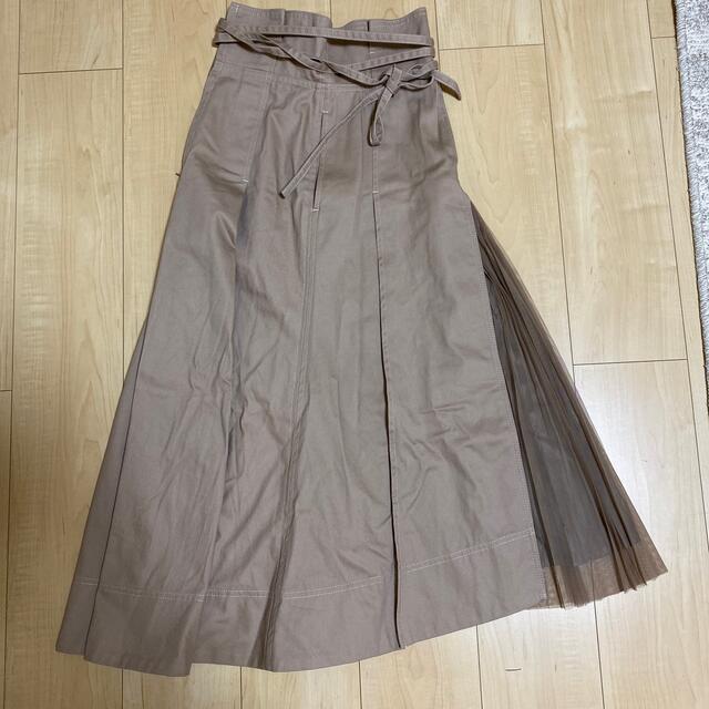 MERCURYDUO(マーキュリーデュオ)のMERCURYDUO ベージュ　スカート レディースのスカート(ロングスカート)の商品写真